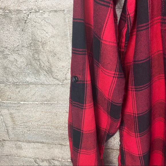 Gap Button Down Buffalo Plaid Shirt Red & Black - Picture 6 of 8